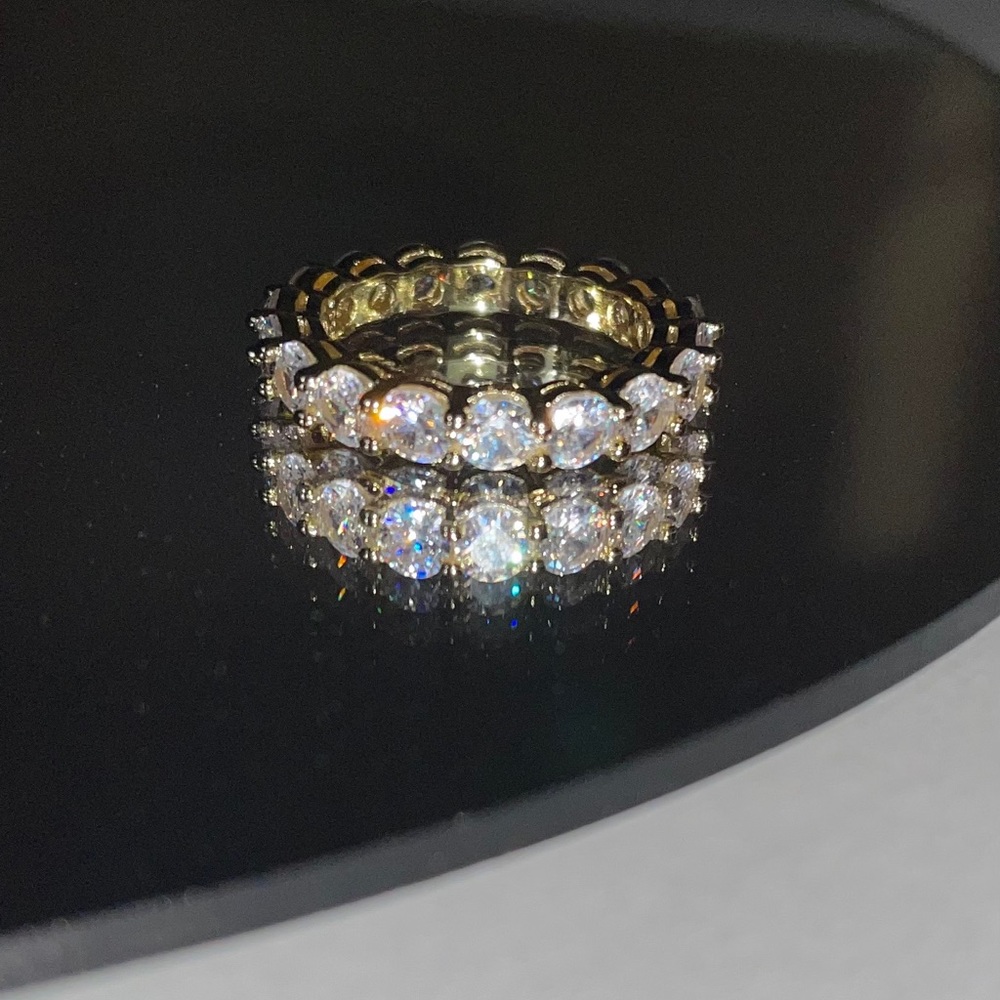 Waterproof Tarnish Proof Gold Diamond Ring